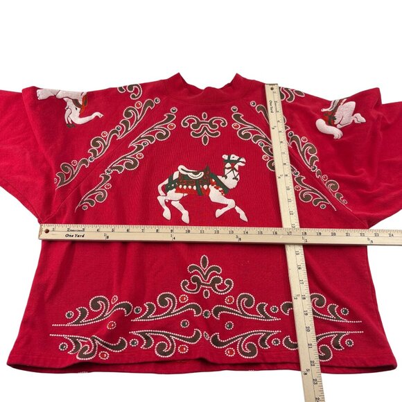 Carousel Camel Vintage Embroidered Red Spumoni Sweatshirt Size Large Christmas - Picture 3 of 5